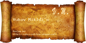 Vukov Miklós névjegykártya